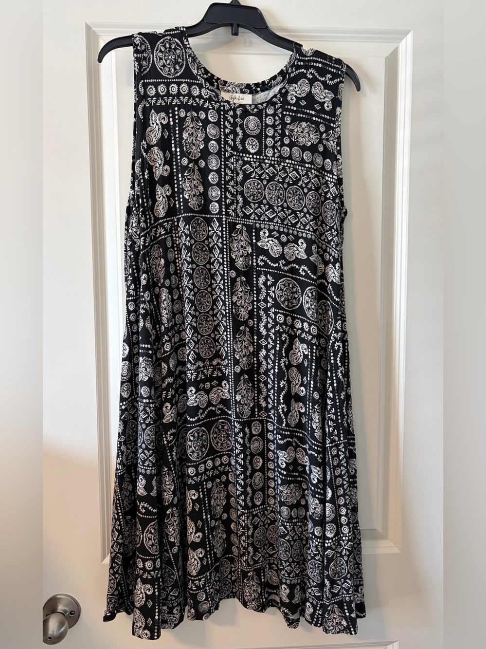 Style & Co. Black and White Printed Mini Dress